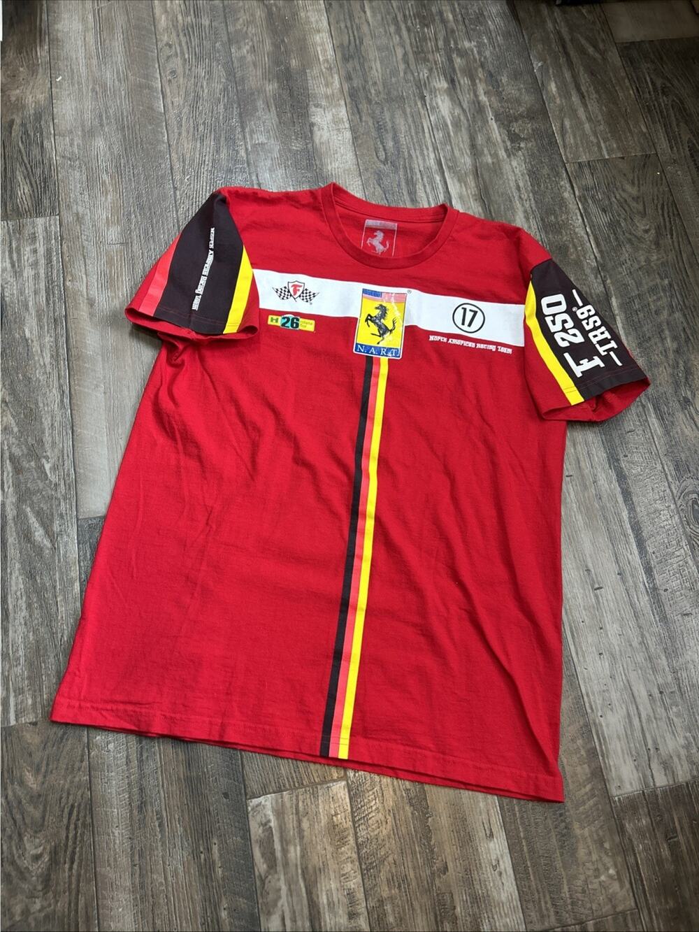 Rare VTG Ferarri North American Racing Team Logo Racing F-250 T-Shirt Size XL